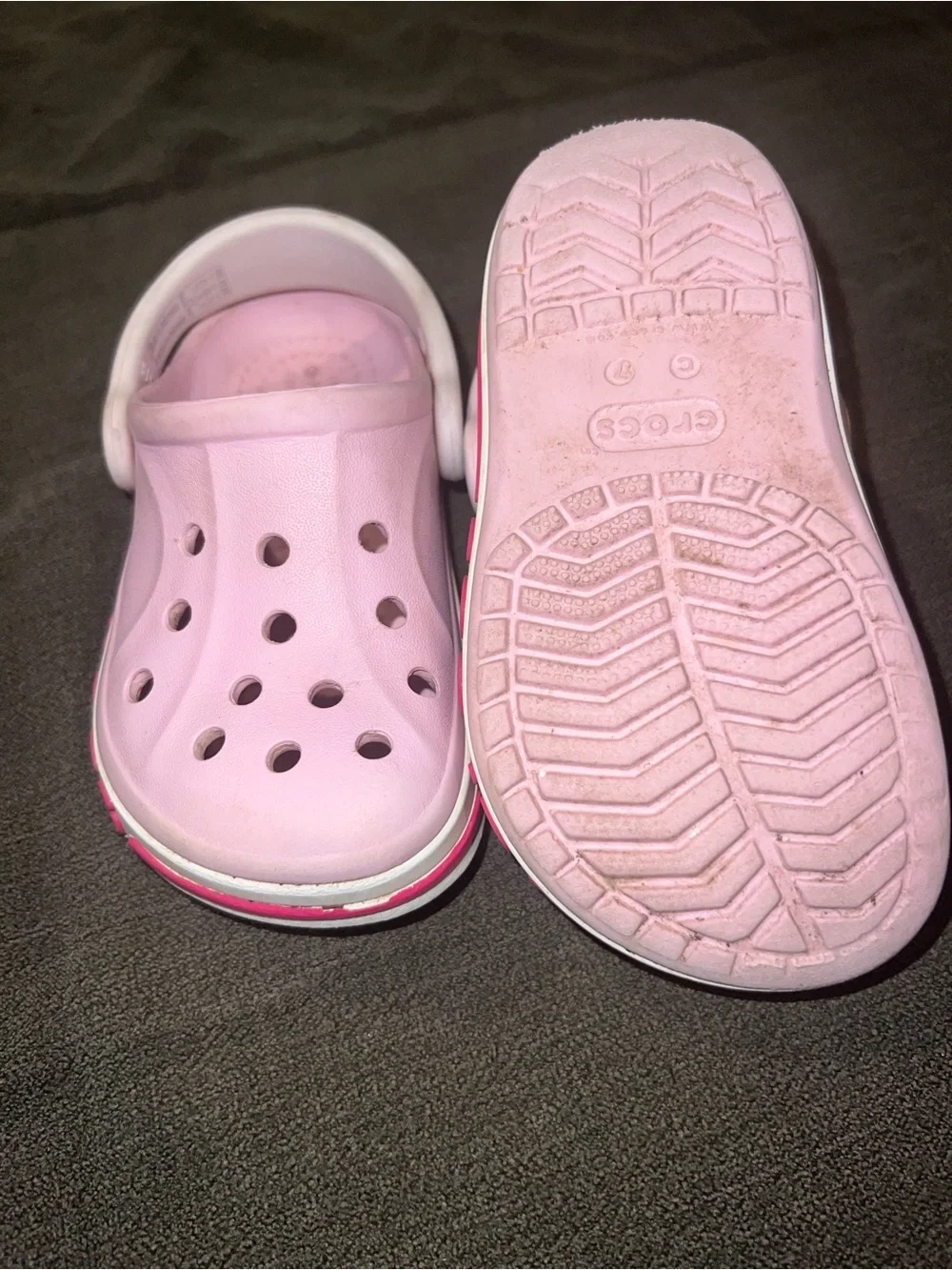 CROCS Kids' Classic - Light Pink with White Trim